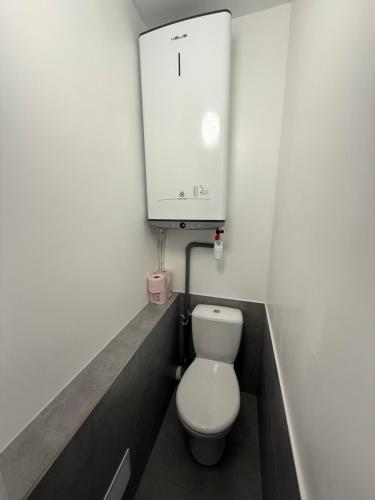 a bathroom with a white toilet in a room at MonnaLisa in Périgueux