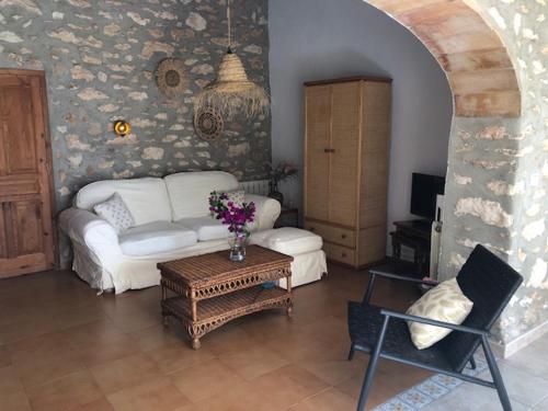 Χώρος καθιστικού στο Rustico Appartment 'Olta' in finca, see-and garden side