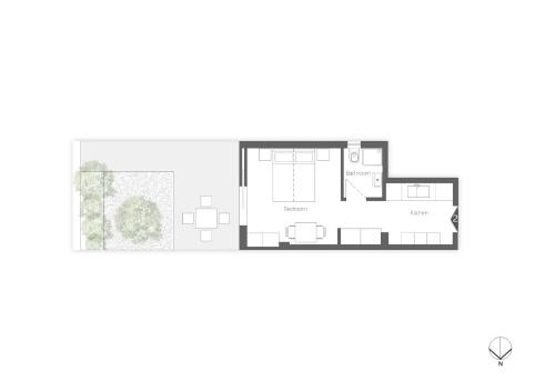 a house with a gardenfourth floor plan at Regalo Apartments in Lygia