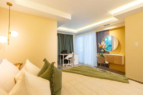 Postel nebo postele na pokoji v ubytování Elegante y versátil apartamento en Ensanche Ozama SDE