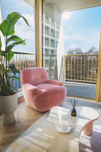 Posezení v ubytování Boulevard Drobnera Residence - Apartamenty z widokiem na Odrę