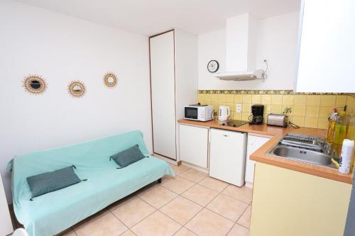 Kuchyň nebo kuchyňský kout v ubytování Grand studio 1 au coeur des animations Argeles