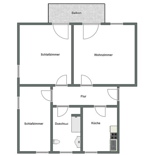 a floor plan of a building at Ferienwohnung Fürstenberg - Storch in Fürstenberg-Havel