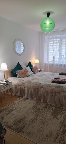 Postel nebo postele na pokoji v ubytování Vytauto Centriniai apartamentai