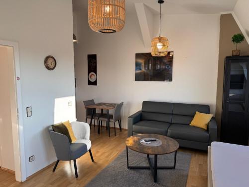 Χώρος καθιστικού στο Pension-Leipzig-Süd