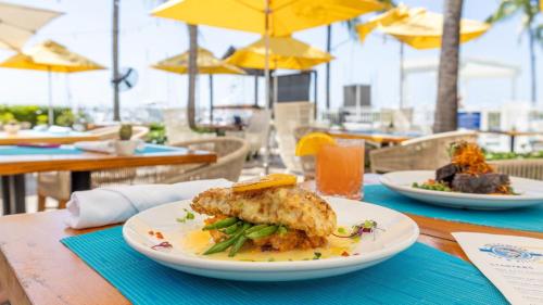 a plate of food sitting on a table at Oceans Edge Key West in Key West