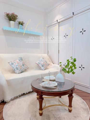 Χώρος καθιστικού στο Onsen Ecopark Home