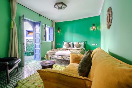 Riad Bobby Marrakech 객실 침대