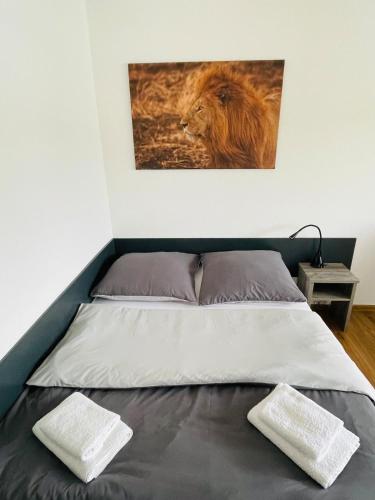 Katil atau katil-katil dalam bilik di Apartment am Deutschen Eck