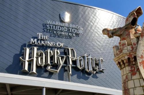 a sign for the making of harry potter on a building at Spacious studio with free EV recharge overnight in Watford