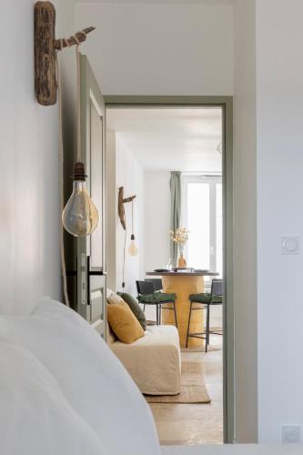 Katil atau katil-katil dalam bilik di Suite Vert Provence - Hypercentre - Wifi