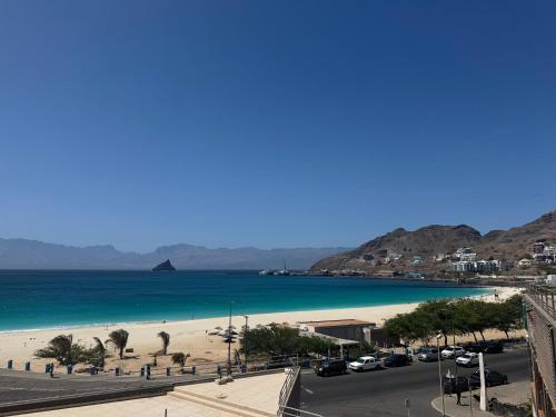 a view of a beach and the ocean at Casa Copacabana in Mindelo