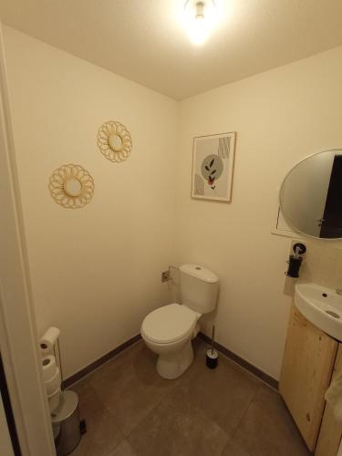 a bathroom with a toilet and a sink at Appartement neuf, parking privé, 2 chambres in Bischheim
