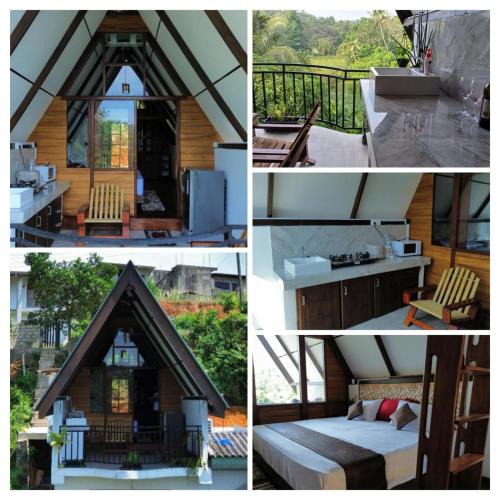 a collage of pictures of a small house at Hideout Galle in Galle