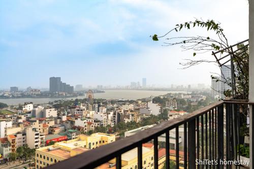 a view of a city from a balcony at Pentstudio 1a in Hanoi