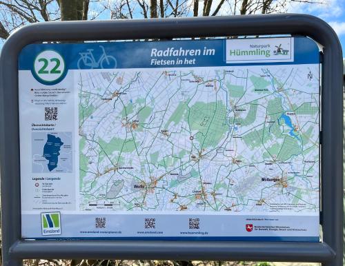 a large map of the rutherford inn retreat in at Ferienwohnung 4 Pfoten in Vrees