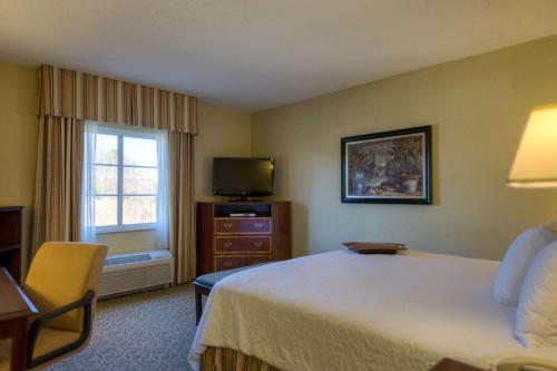a hotel room with a bed and a television at Hampton Inn & Suites - Vicksburg in Vicksburg