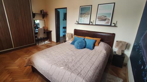 Ένα ή περισσότερα κρεβάτια σε δωμάτιο στο Apartament z jacuzzi