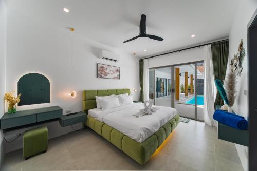 Katil atau katil-katil dalam bilik di New Luxury 3 Bedroom Villa in Lamai area , Olive Villa