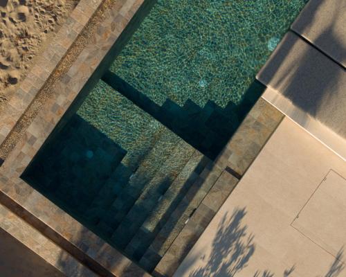 an overhead view of a swimming pool at Dyo Beach Suites in Rethymno Town