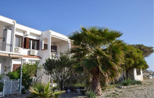 a palm tree in front of a white house at Awesome Apartment In Reggio Calabria in Reggio Calabria