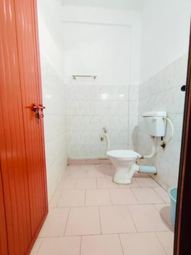 トリチュールにあるOmega Tourist Homeの白い部屋のバスルーム(トイレ付)