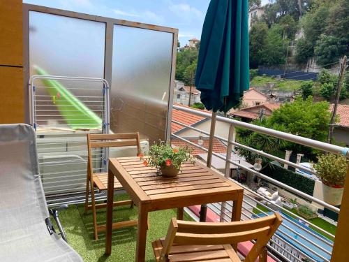 Studio balcon proche mer