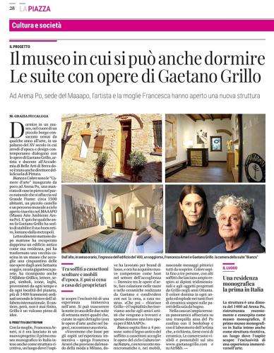 a collage of photos of a home in a newspaper at Museo Grillo Camere d'Arte, dormire nel Museo in Arena Po