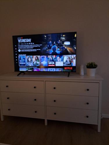 TV a/nebo společenská místnost v ubytování Apartmans MWM Brno