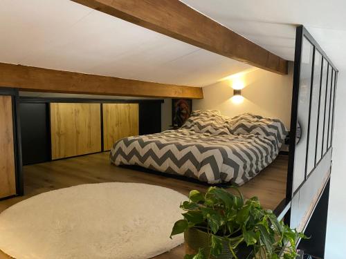 Postel nebo postele na pokoji v ubytování Maison de la quieta