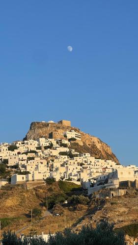 a group of white houses on top of a hill at Amerissas studios 1 in Skiros