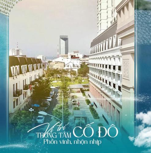 a poster for a hotel with a view of a city at Vina Apartment- Căn hộ trung tâm Huế in Thôn Trường Giang