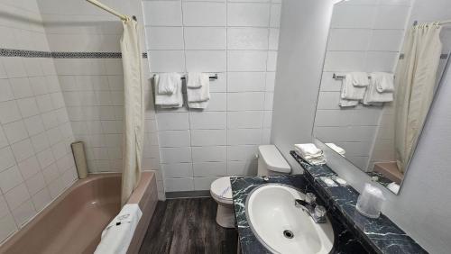 Koupelna v ubytování Camelot Court Motel