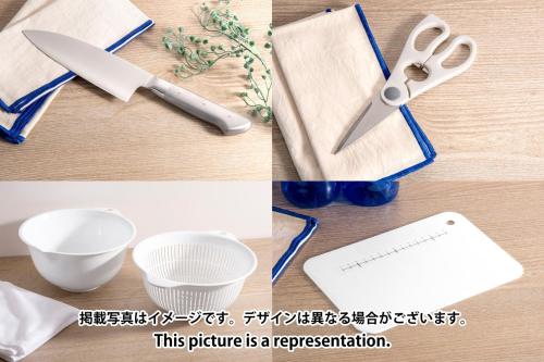 a collage of pictures with scissors and a plate at Station Fujimigaoka in Kugayama