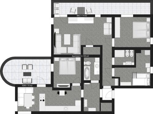 a floor plan of a building with at RIOs Apartments in Scharnitz