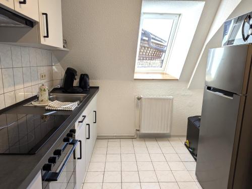 Dapur atau dapur kecil di Ferienwohnung Marktblick