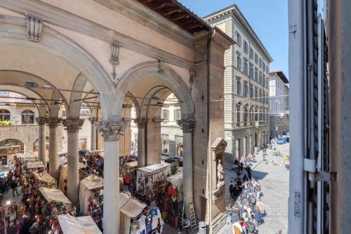 an overhead view of a market in a building at UNYCA - La Loggia Suite in Florence