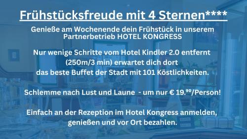 Certifikát, hodnocení, plakát nebo jiný dokument vystavený v ubytování Hotel Kindler 2,0 Self-Check-In