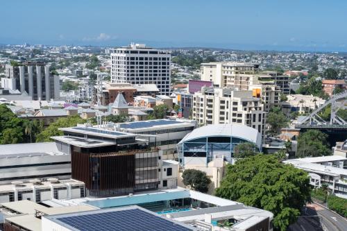 Vue générale sur Brisbane ou vue de la ville depuis l'appartement