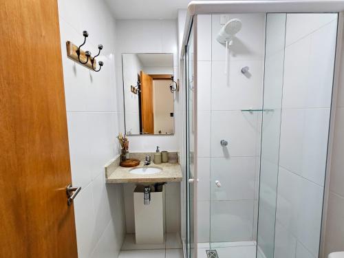 Koupelna v ubytování Apartamento em Itacimirim pé na areia