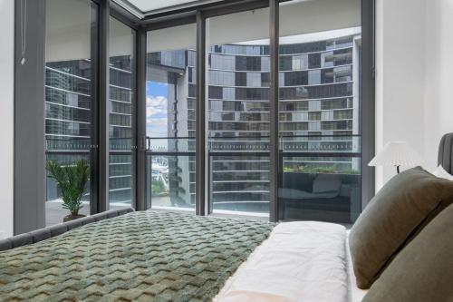Posezení v ubytování 1B Queens Wharf Luxury Apartment