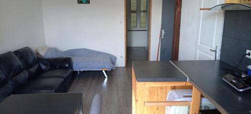un salon avec un canapé et une table dans l'établissement 2 rooms basic, à Belfort