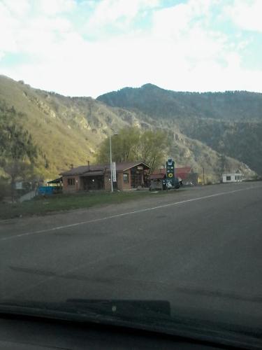 a truck parked on the side of a road at Toma's vila in Borjomi