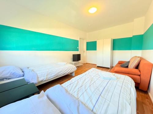 Una cama o camas en una habitación de Zentrale Apartments in Rendsburg ideal für Monteure & Geschäftsreisende