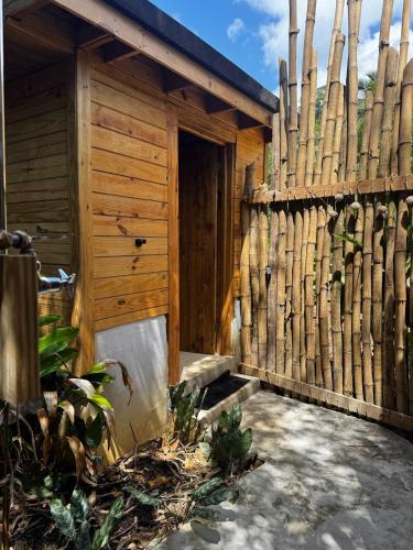 Κήπος έξω από το Leisy's Garden Tiny Cabins