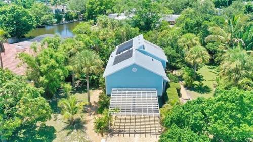 an overhead view of a blue building in a park at Siesta Key Island Rentals in Siesta Key