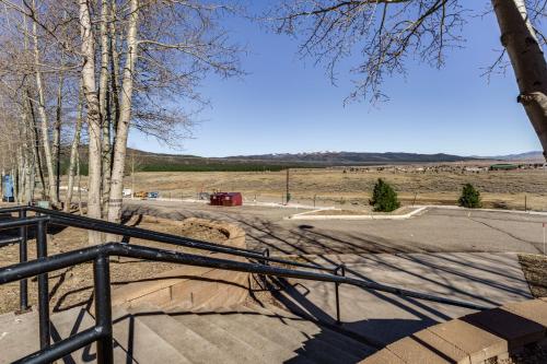 a view of a park with trees and a road at Near Hiking and Biking Mtn-View Condo in Angel Fire in Angel Fire