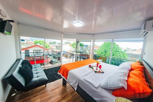 Ένα ή περισσότερα κρεβάτια σε δωμάτιο στο Lujoso Apartamento en Zona de Comercio