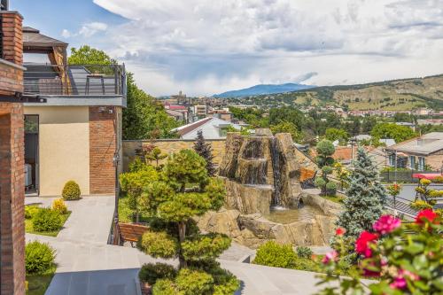 a view of the city from the roof of a building at Terrace Akhaltsikhe in Akhaltsikhe