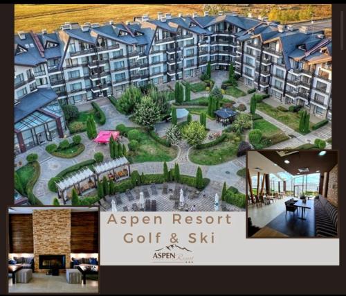 a collage of photos of an apartment complex at Aspen golf studio B402 in Razlog